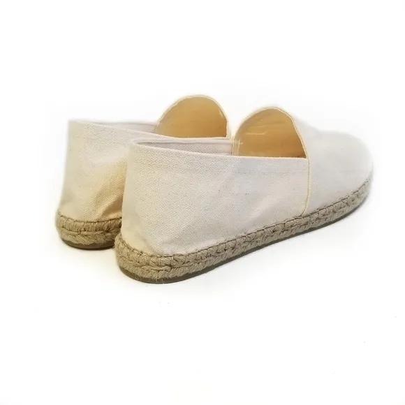 J JILL Padre Ivory Canvas Espadrilles Flats Size 9