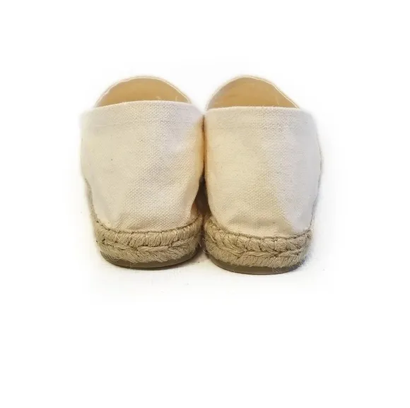 J JILL Padre Ivory Canvas Espadrilles Flats Size 9