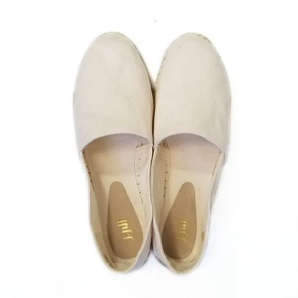 J JILL Padre Ivory Canvas Espadrilles Flats Size 9
