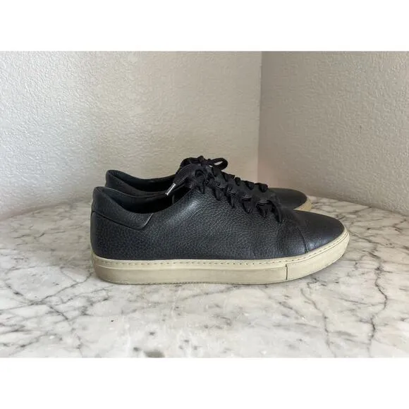 J. Lindeberg Leather Low Top Sneakers Mens Size 46 Black Tan US 13