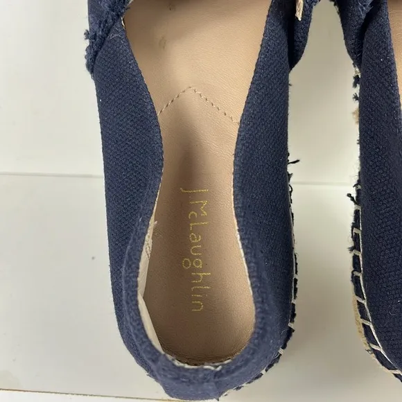 J. McLaughlin Redding Navy Canvas Espadrilles.
