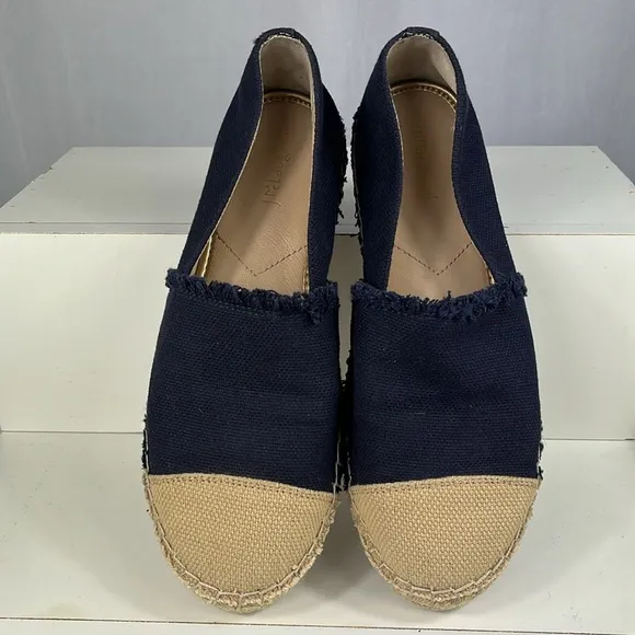 J. McLaughlin Redding Navy Canvas Espadrilles.