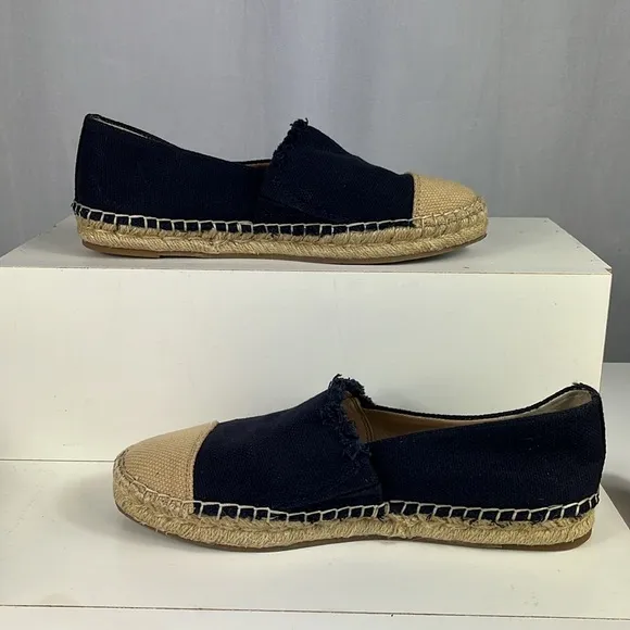 J. McLaughlin Redding Navy Canvas Espadrilles.