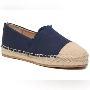 J. McLaughlin Redding Navy Canvas Espadrilles.
