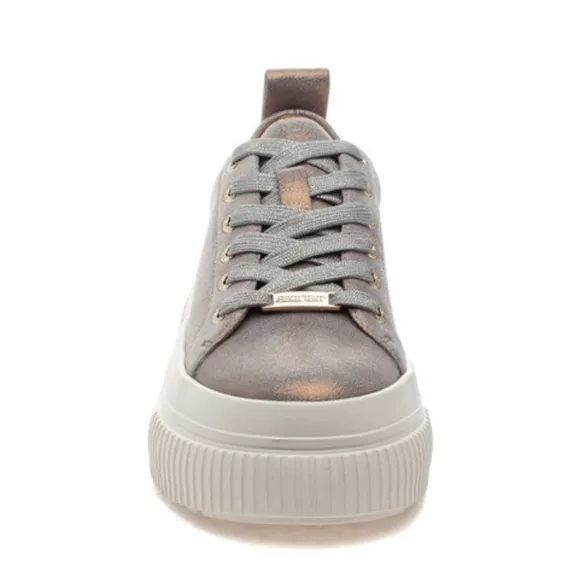 J Slides West Metalic Leather Lace Up Sneakers size 8
