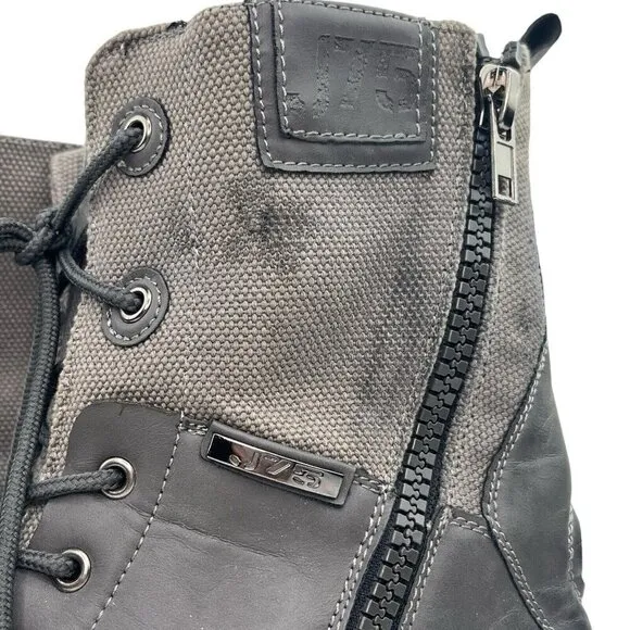 J75 Jump Mens 13 Trooper 3 Combat Tactical Boots Gray Military Biker Grunge Zip