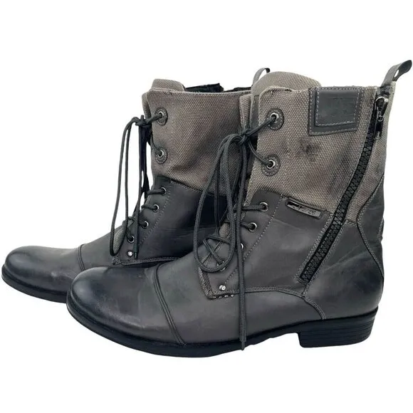 J75 Jump Mens 13 Trooper 3 Combat Tactical Boots Gray Military Biker Grunge Zip