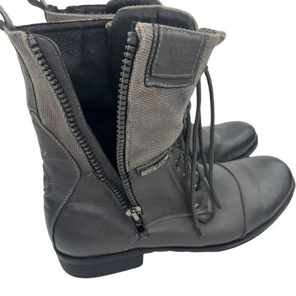 J75 Jump Mens 13 Trooper 3 Combat Tactical Boots Gray Military Biker Grunge Zip