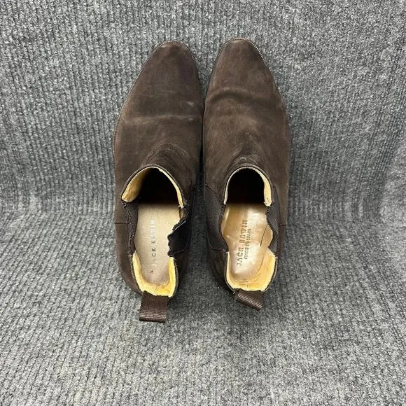 Jack Erwin Ellis Chelsea Boots Suede Full Grain Leather Brown Mens Size 9.5 US
