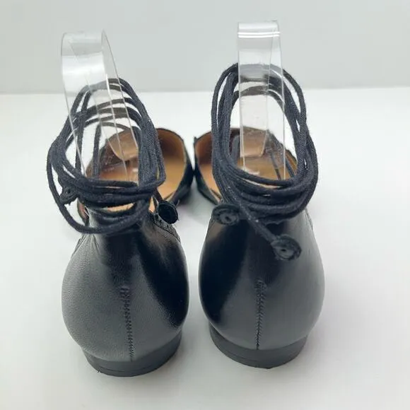 Jack Rogers Camille Leather D'Orsay Ankle Tie Flats