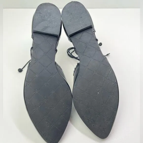 Jack Rogers Camille Leather D'Orsay Ankle Tie Flats
