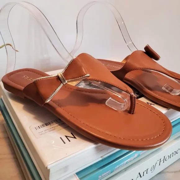 JACK ROGERS Gracie Bow Sandal Brown NWOB