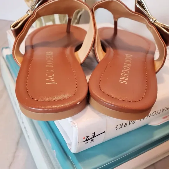 JACK ROGERS Gracie Bow Sandal Brown NWOB