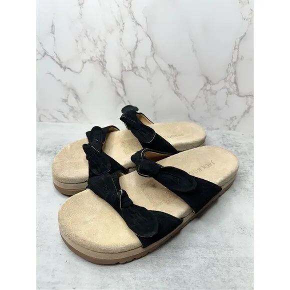 Jack Rogers Sandals Womens Size 9 Black Leather Monica Knot Open Toe Platform