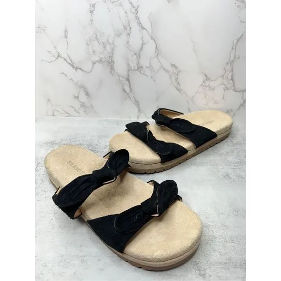Jack Rogers Sandals Womens Size 9 Black Leather Monica Knot Open Toe Platform