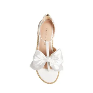 Jack Rogers Womens Heidi Leather Bow T-Strap Sandals