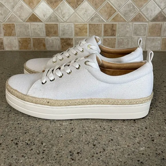 Jack Rogers Women’s MIA White Espadrille Platform Sneakers Size 9