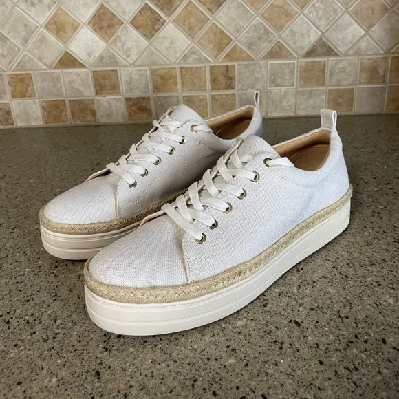Jack Rogers Women’s MIA White Espadrille Platform Sneakers Size 9