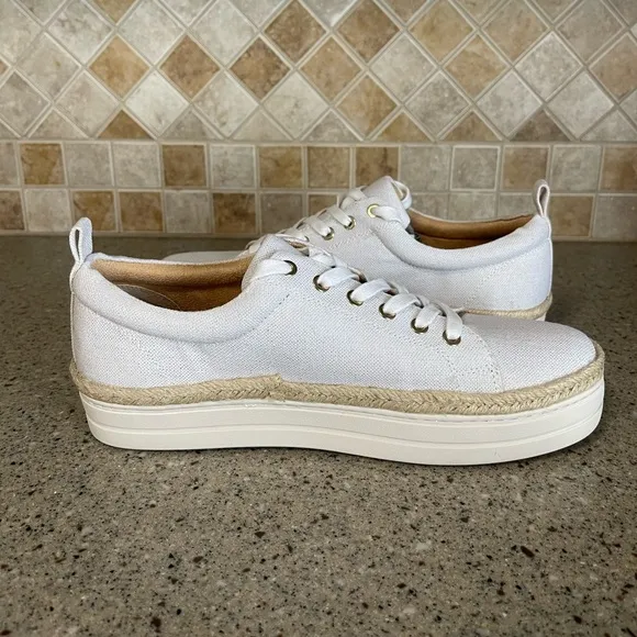 Jack Rogers Women’s MIA White Espadrille Platform Sneakers Size 9