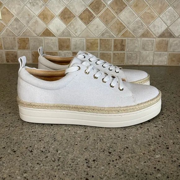 Jack Rogers Women’s MIA White Espadrille Platform Sneakers Size 9