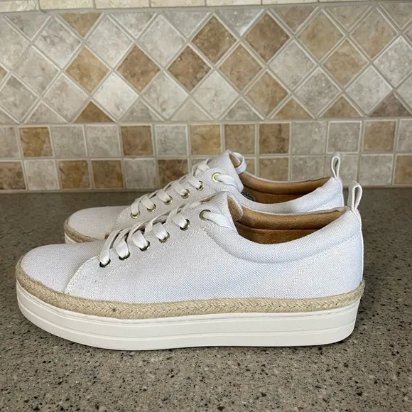 Jack Rogers Women’s MIA White Espadrille Platform Sneakers Size 9