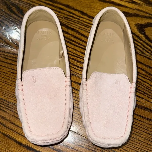 JANIE &amp; JACK BOYS PINK SUEDE DRIVING SHOE 13C