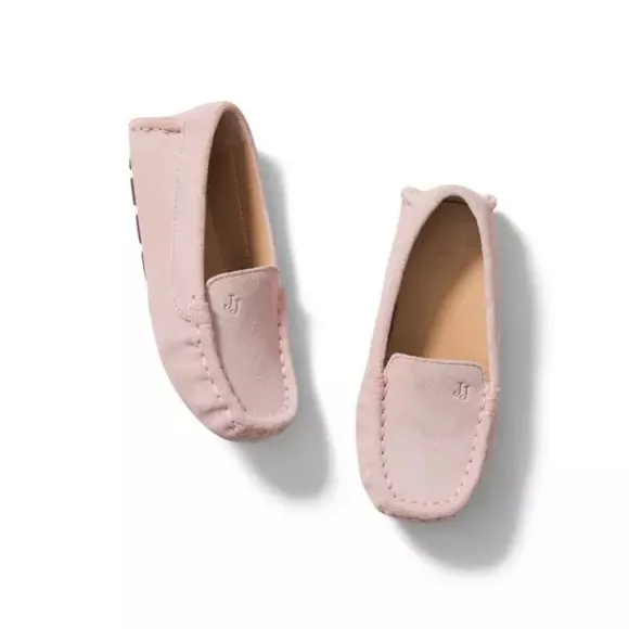 JANIE &amp; JACK BOYS PINK SUEDE DRIVING SHOE 13C