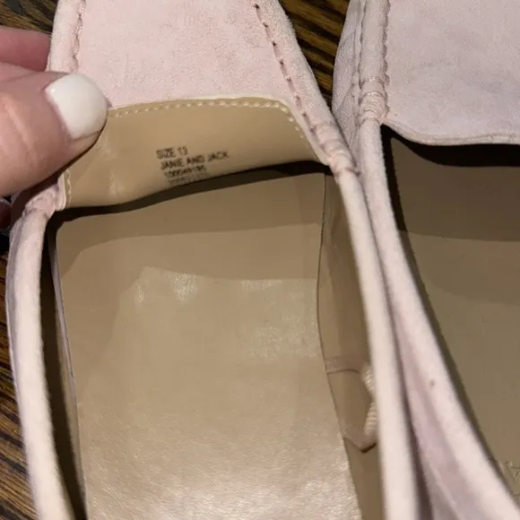 JANIE &amp; JACK BOYS PINK SUEDE DRIVING SHOE 13C