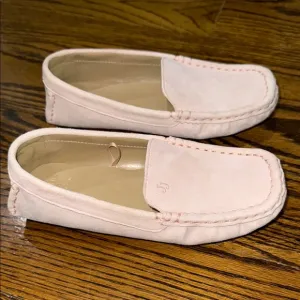 JANIE &amp; JACK BOYS PINK SUEDE DRIVING SHOE 13C