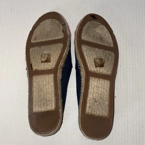 J.Crew Canvas Colorblock Pink &amp; Navy CapToe Slip on Espadrilles Size 9