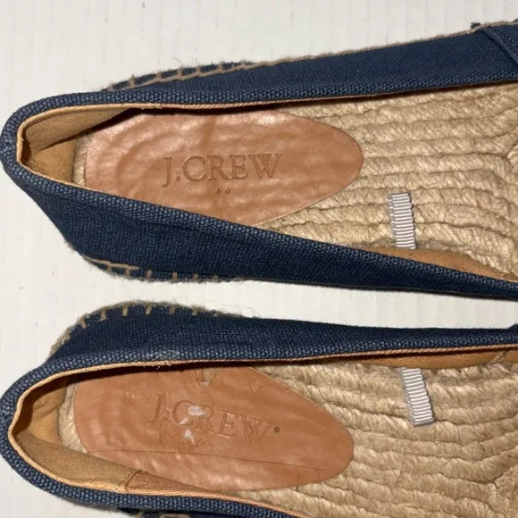 J.Crew Canvas Colorblock Pink &amp; Navy CapToe Slip on Espadrilles Size 9