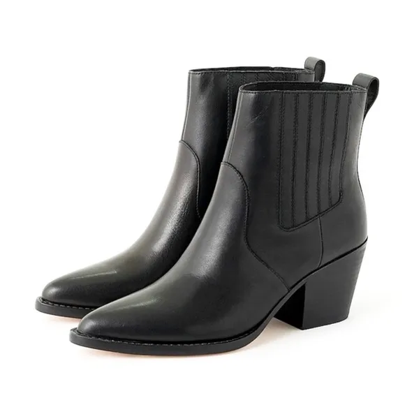🆕{J.CREW} Chelsea Western Leather Boots