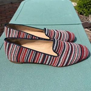 J Crew Embroidered Leather Driving Loafers