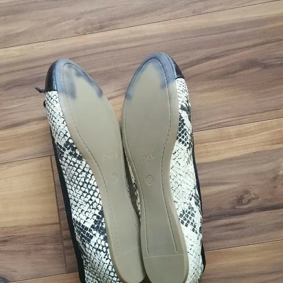 J.Crew Factory Coco Snake Print Flats Size 7.5