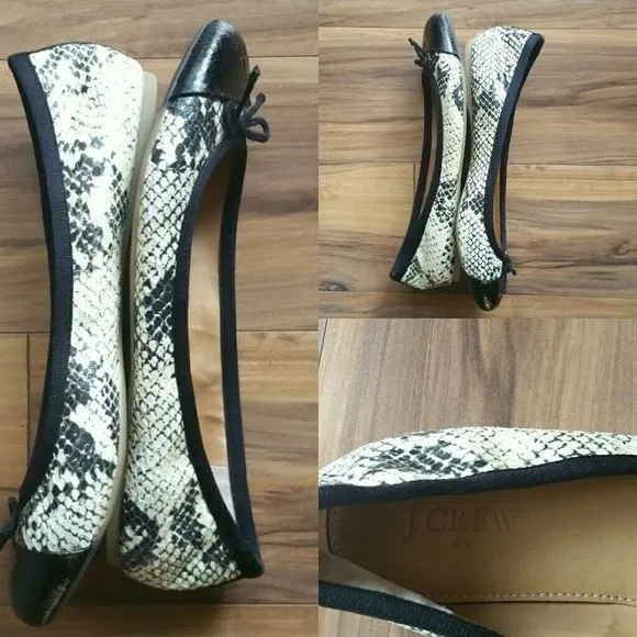 J.Crew Factory Coco Snake Print Flats Size 7.5