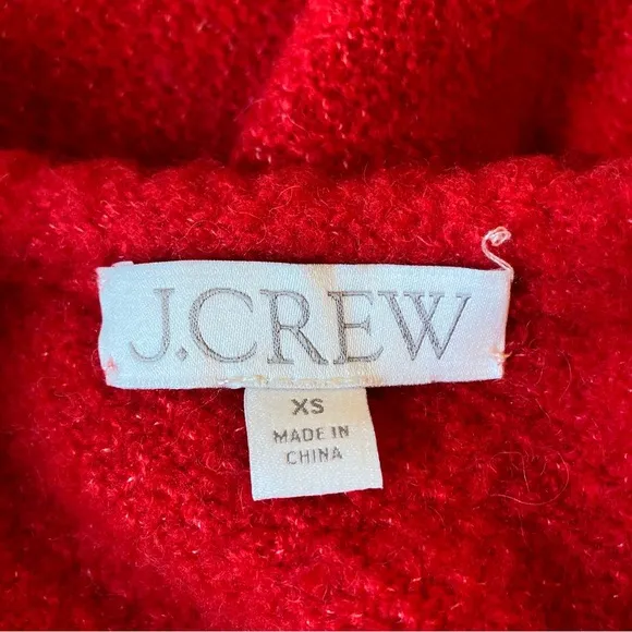 JCREW Odette Red Wool Alpaca Cardigan Sweater Lady Jacket Gold Buttons