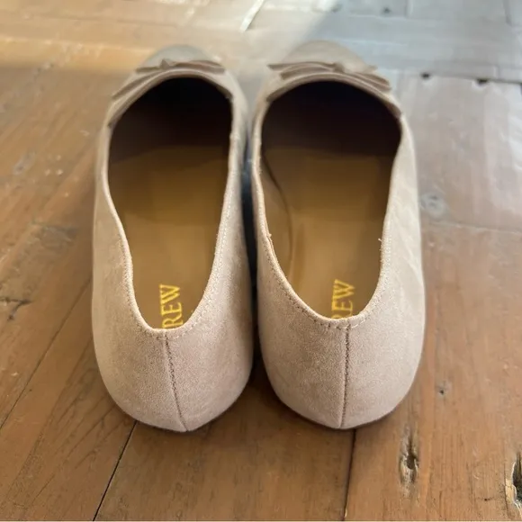 J.crew sand suede bow loafers flats academia almond toe casual women’s 8 NWOB