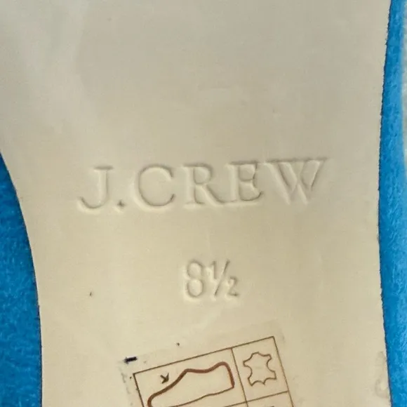JCREW Suede Lace Up Ankle Tie Ballet Flats Blue Size 8.5