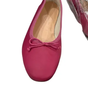 J.Crew Zoe ballet flats in leather hot pink