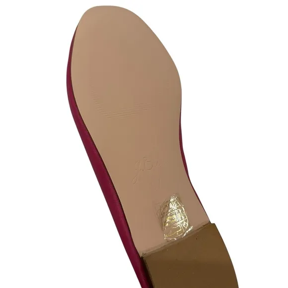 J.Crew Zoe ballet flats in leather hot pink