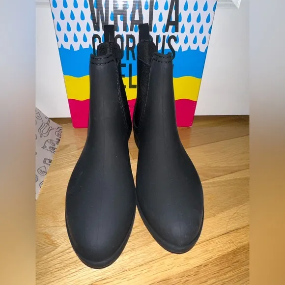 Jeffery Campbell Chelsea Forcast 2 Rain Boots in Black Matte NEW