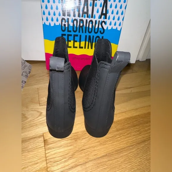 Jeffery Campbell Chelsea Forcast 2 Rain Boots in Black Matte NEW