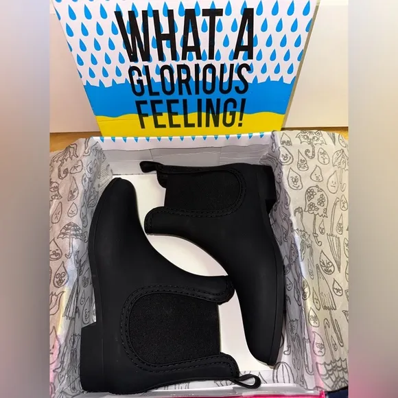 Jeffery Campbell Chelsea Forcast 2 Rain Boots in Black Matte NEW