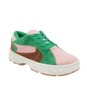JEFFREY CAMPBELL Limit Platform Sneakers in Green / Pink, Sise 7