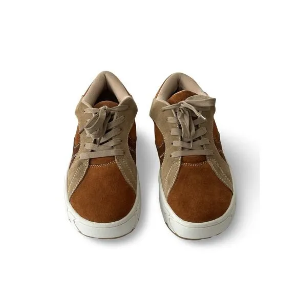 Jeffrey Campbell Limit Platform Sneakers Womens Size 8.5 Brown &amp; Caramel Suede
