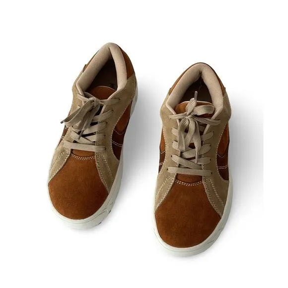 Jeffrey Campbell Limit Platform Sneakers Womens Size 8.5 Brown &amp; Caramel Suede