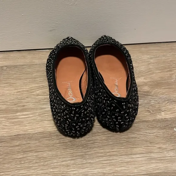 JEFFREY CAMPBELL (NWOT) Black Beaded Alek Flats, Size 8
