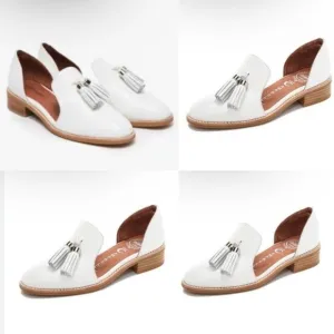 Jeffrey Campbell Slip-On Loafers Flats Tassel Detail White Women's Size 8