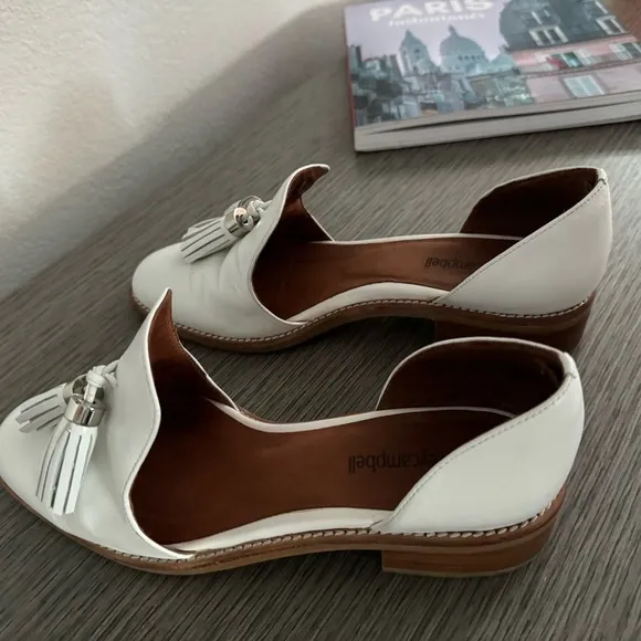 Jeffrey Campbell Slip-On Loafers Flats Tassel Detail White Women's Size 8