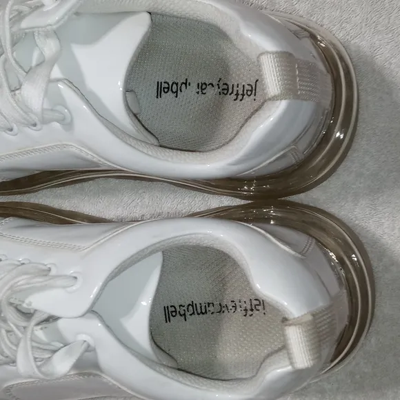 JEFFREY CAMPBELL SPAWN WHITE PATENT LEATHER SNEAKERS SIZE 9.5